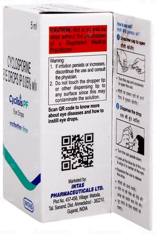 Cyclisis Pf Eye Drops 5 Ml - Uses, Side Effects, Dosage, Price | Truemeds