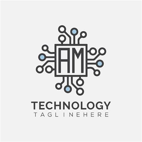 Am initial monogram for technology logo with rectangle style design ...