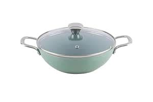 Buy SALFORD Forged Ceramic Non-Stick Kadai with Glass LID & Tubular SS ...