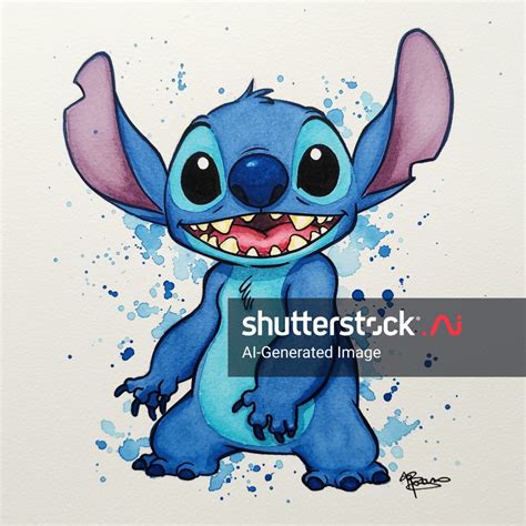 Realistic Drawing Disney Character Stitchs Full AI-generated image ...