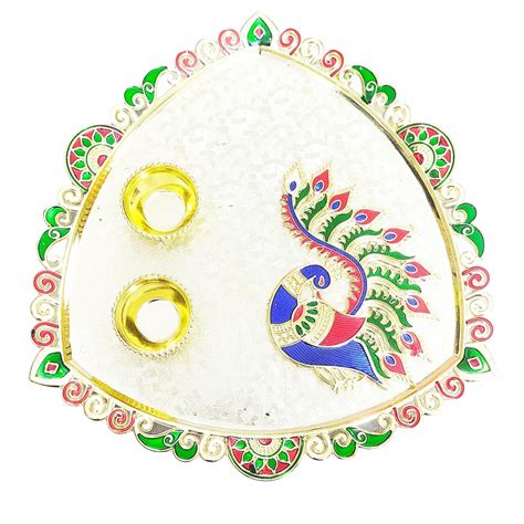 AARNA EXOTICS Haldi Kumkum Stand with 2 Roli Chawal Holder for Welcome ...