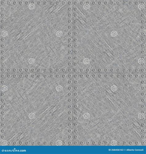 Floor in Riveted Panels with Scratches Stock Illustration ...