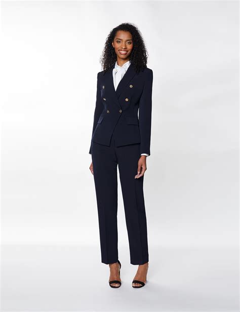 Women’s Double Breasted Suit in Navy | Hawes & Curtis