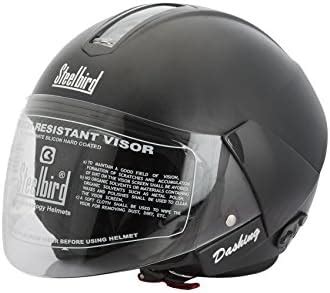 Steelbird SB-33 Eve Open Face Helmet Black , Size: L(57-58 cm) : Amazon ...
