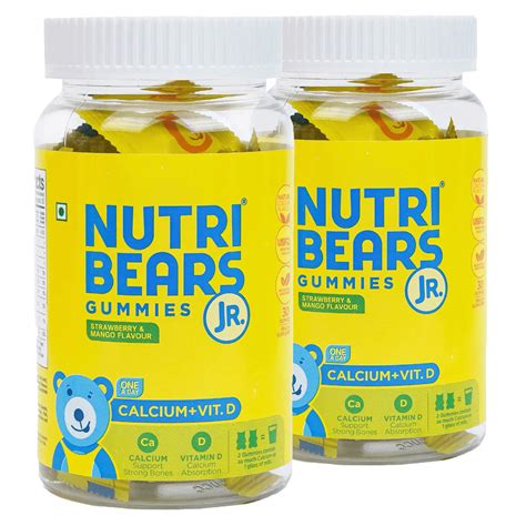 NutriBears Calcium Gummies with Vitamin D - Chewable Calcium ...