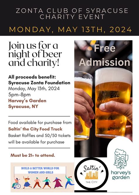 Zonta Cheers with Beers for Education, Harvey's Garden, Syracuse, 13 ...