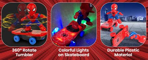 Buy Kidology Kid's Superhero Electric Stunt Skateboard Toys 360° Rotate ...