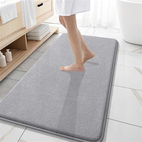 Amazon.com: OLANLY Thick Memory Foam Bath Mat Rug 47x20, Extra Soft ...
