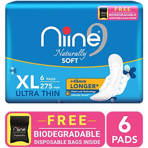 Buy Niine Naturally Soft Sanitary Napkins - Ultra Thin XL, Prevents ...