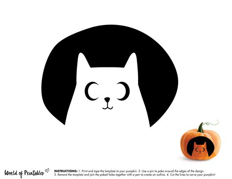 Cat Pumpkin Carving Stencils: 87 Free Printables!