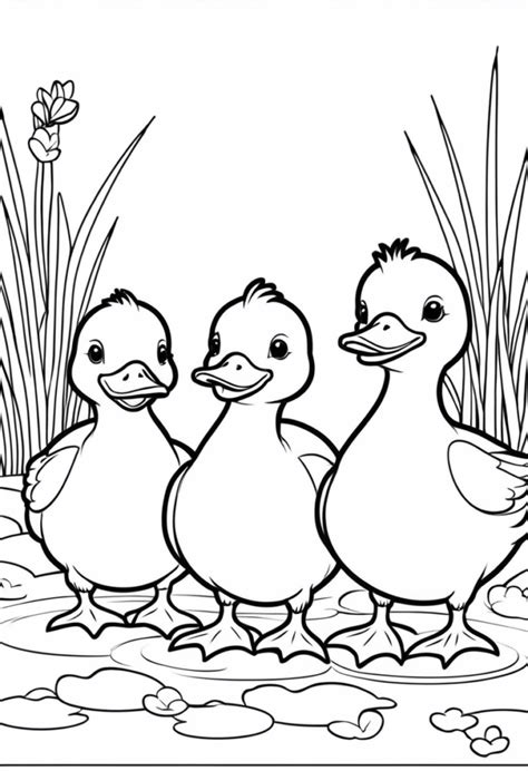 Duck Coloring For Kids
