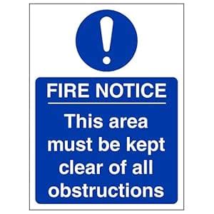 Fire Notice This Area Must Be Clear Sign Sticker, Waterproof PVC ...