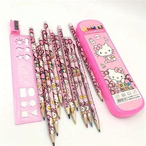 Sanrio 12pcs Sanrio Hello Kitty & Friends Color Pencil Set With Wooden ...