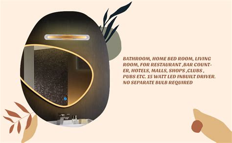 Groeien 15 Watts Modern Transparent Decorative LED Mirror Bathroom ...