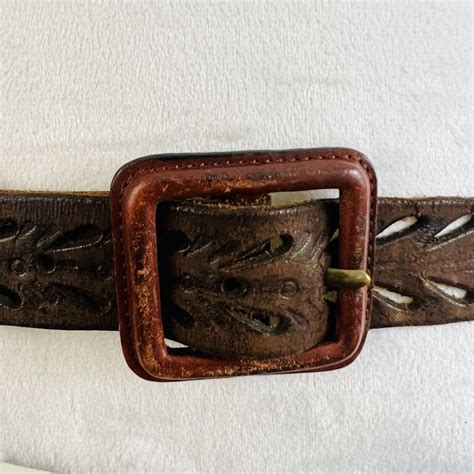 OLD NAVY Dark Brown Genuine Leather Womens Belt Size... - Depop