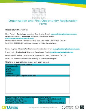 Freshers' Fair - Anglia Ruskin Students' Union Doc Template | pdfFiller