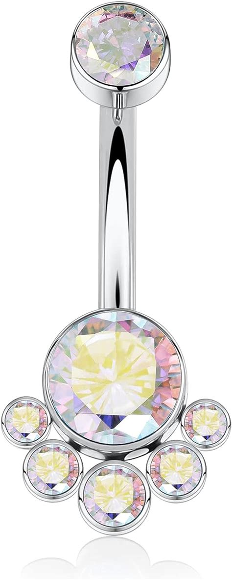 Buy FUNLMO Titanium Belly Button Rings 14G Belly Rings Belly Piercings ...