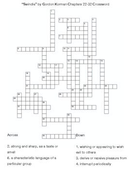 "Swindle" by Gordon Korman Chapters 22-32 Crossword. by Northeast Education