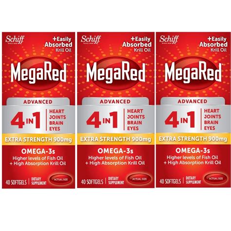 MegaRed Advanced 4in1 Extra Strength Mini Capsules, Omega-3 Fish ...