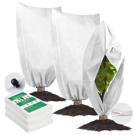 Winter Plant Covers Freeze Cold Proof Cover with Drawstring Anti Frost Plant Shield for Outdoor ...