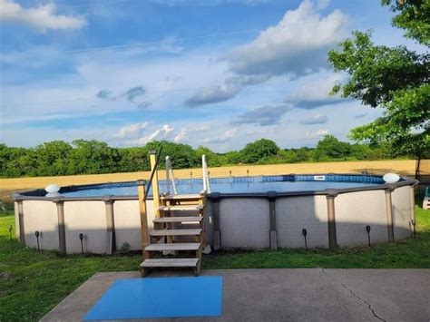 Image result for Above Ground Pool with Walk-In Steps