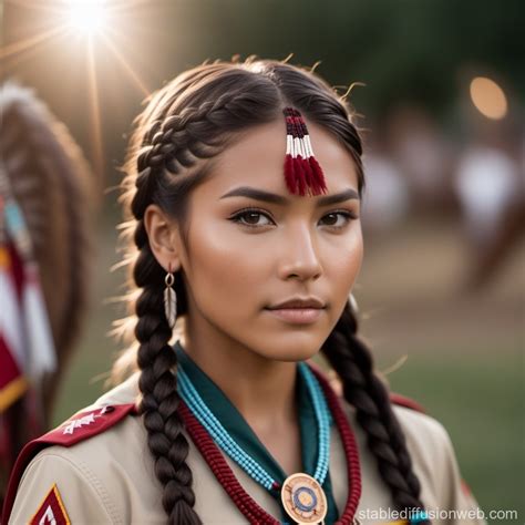 Native American Girls Braids