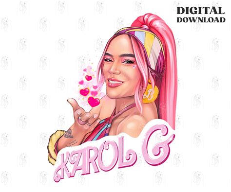 Buy Karol G Pink Hair Png for Princess Doll Fans Digital Download ...