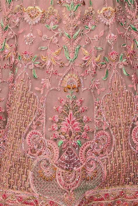 Peach Pakistani Net Lehenga Choli For Indian Festivals