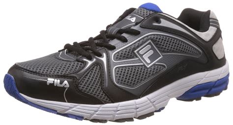 Buy Fila Men's Fly Black, Graphite and Silver Running Shoes -10 UK ...