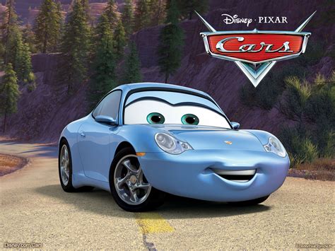 Sally the Porsche Sports Car from Pixar's Cars Movie Desktop Wallpaper