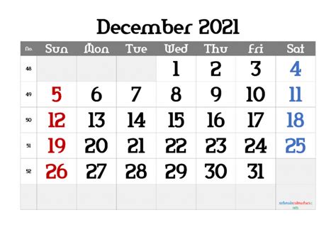 42 Free Printable December 2021 Calendars for Your Office | Printable ...