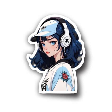 AI Call Center Girl Sticker | Stickers at Print-on-Click