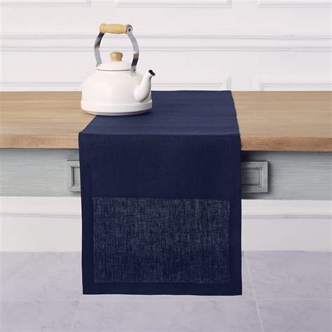 Snapklik.com : Solino Home Linen Navy Blue Table Runner 120 Inches Long ...