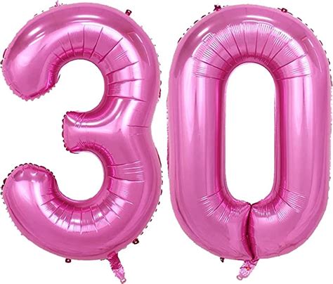 Amazon.com: 40inch Pink Number 30 Jumbo foil Helium Balloons for ...
