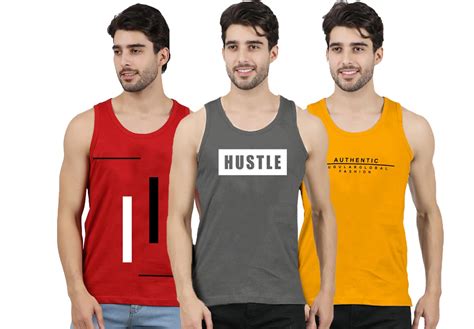 Buy JUGULAR Mens Cotton Printed Multicolour Vest Pack of 3 (XX-Large ...