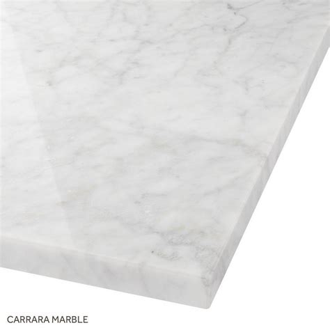 37" X 19" 3cm Marble Narrow Vanity Top with Left Offset Rect Undermount ...