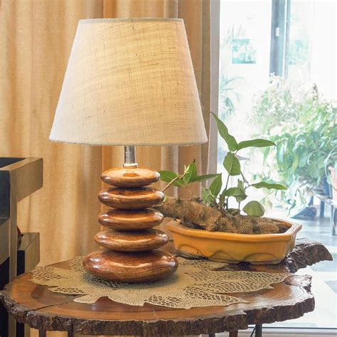 Wooden Pebble Table Lamp – ArtyCraftz