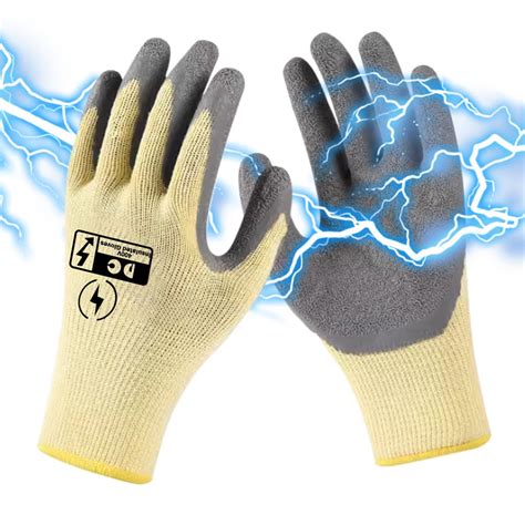 Electrical Insulated Gloves Full Palm Rubberization 400V High Voltage ...