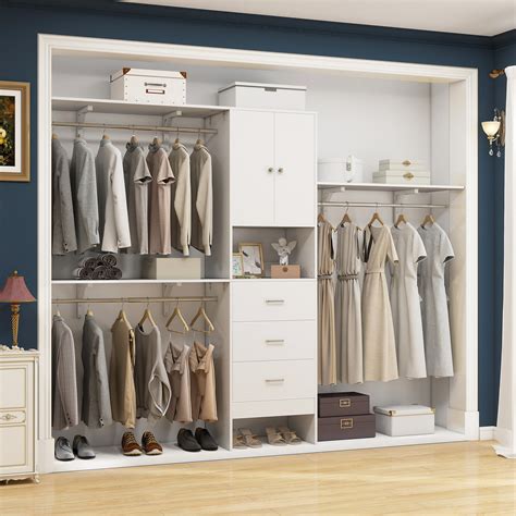 Latitude Run® Bedrije 20.3“—96" W Wooden Closet System With Doors And ...
