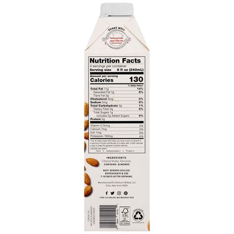 Buy Elmhurst Unsweetened Almond Milk - 32oz at Ubuy India