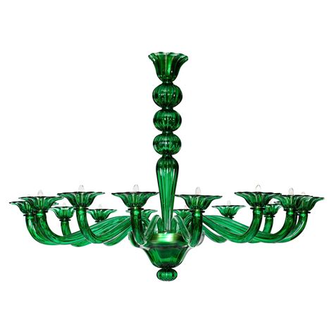 Emerald Green Murano Glass Chandelier For Sale at 1stDibs | emerald green chandelier, green ...