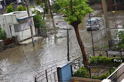 Image of View Of Road In Rainy Day Of Monsoon In Khanna, Punjab India ...