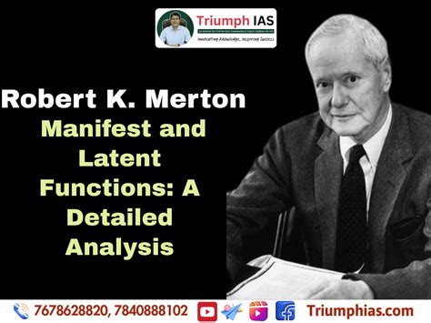 Robert K Merton Manifest and Latent Functions: A Detailed Analysis ...