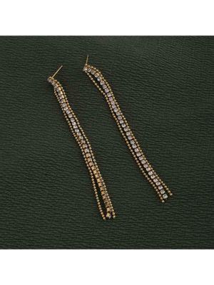 Buy Palmonas Women Elegant Gold Plated Stone Drop Earrings Online