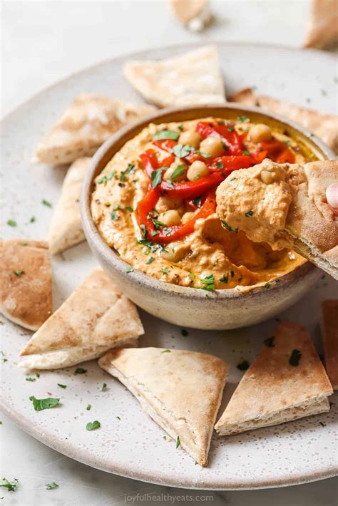 Roasted Red Pepper Hummus Recipe - Story Telling Co