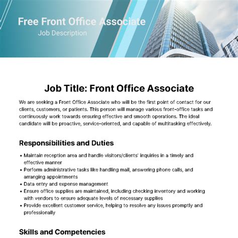 What Is Front Office Job Description at Casey Hall blog