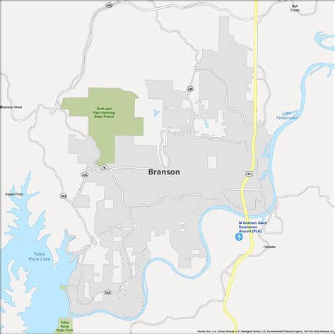 Branson Missouri Printable Map