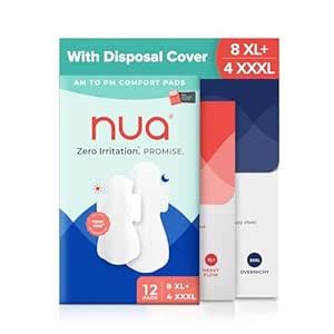 Buy Nua Day & Night Sanitary Pads for Women | Pack of 12 (8 XL Day + 4 ...