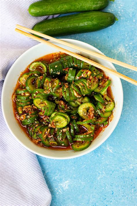 Easy Korean cucumber salad with Asian dressing is a delicious cold side ...