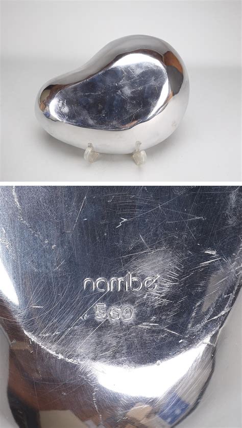 日本代購代標第一品牌【樂淘letao】－【吉】GA838 銀製カトラリー USA 【Nambe 560】 メタル製 食器プレート 盛皿 幅36×27㎝ 重2956g／時代の擦れあり 美品！